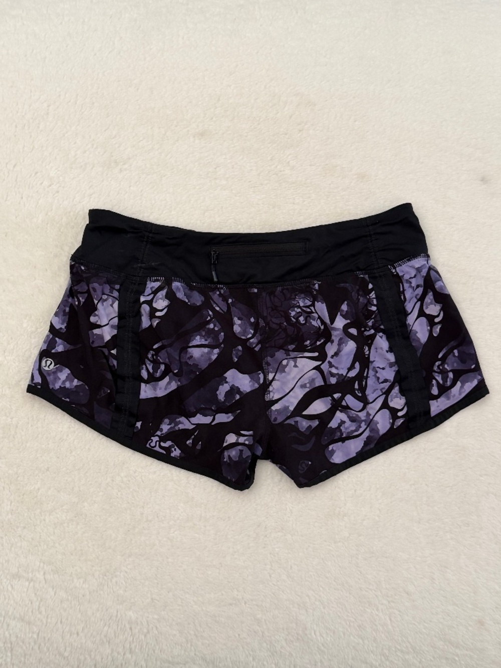 Lululemon Athletica Women’s Purple and Black Print Shorts